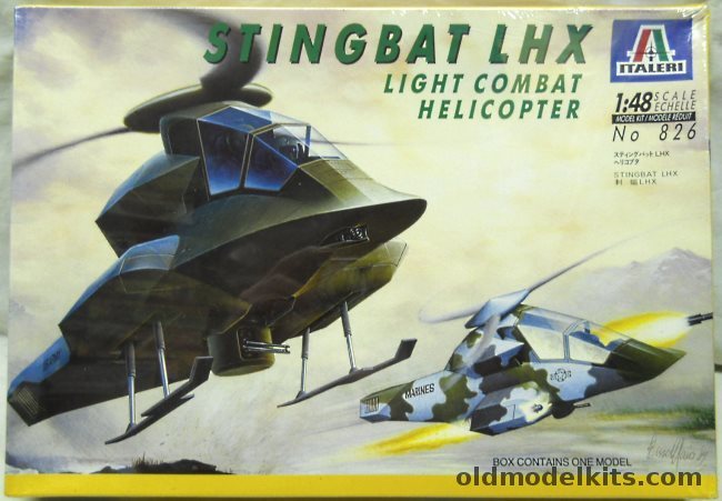 Italeri 1/48 StingBat LHX Stealth Concept Helicopter, 826 plastic model kit